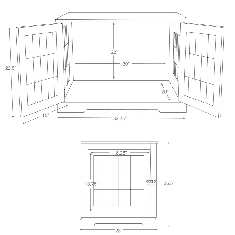 Indoor Dog Crate, Wooden Crate Table for Dogs, Dog Kennel, Perfect in Any Room