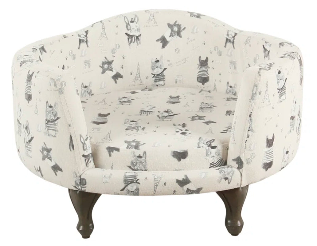 Barner Pet Bed - Stain Resistant French Bulldog Print