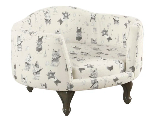 Barner Pet Bed - Stain Resistant French Bulldog Print