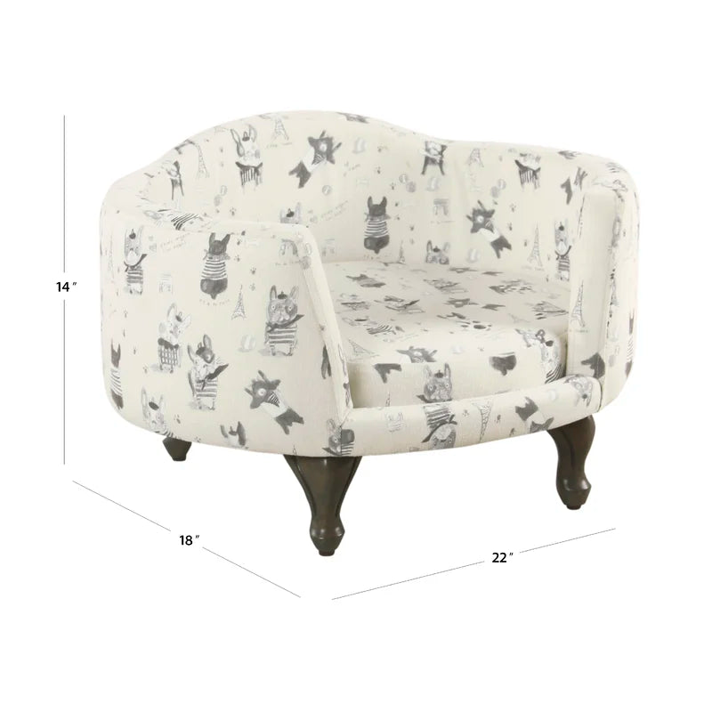 Barner Pet Bed - Stain Resistant French Bulldog Print